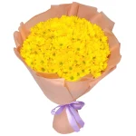 Букет из 15 ромашковых желтых хризантем